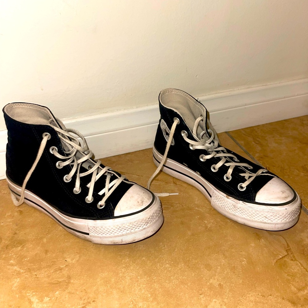 Black High Top Converse Platform - image 3